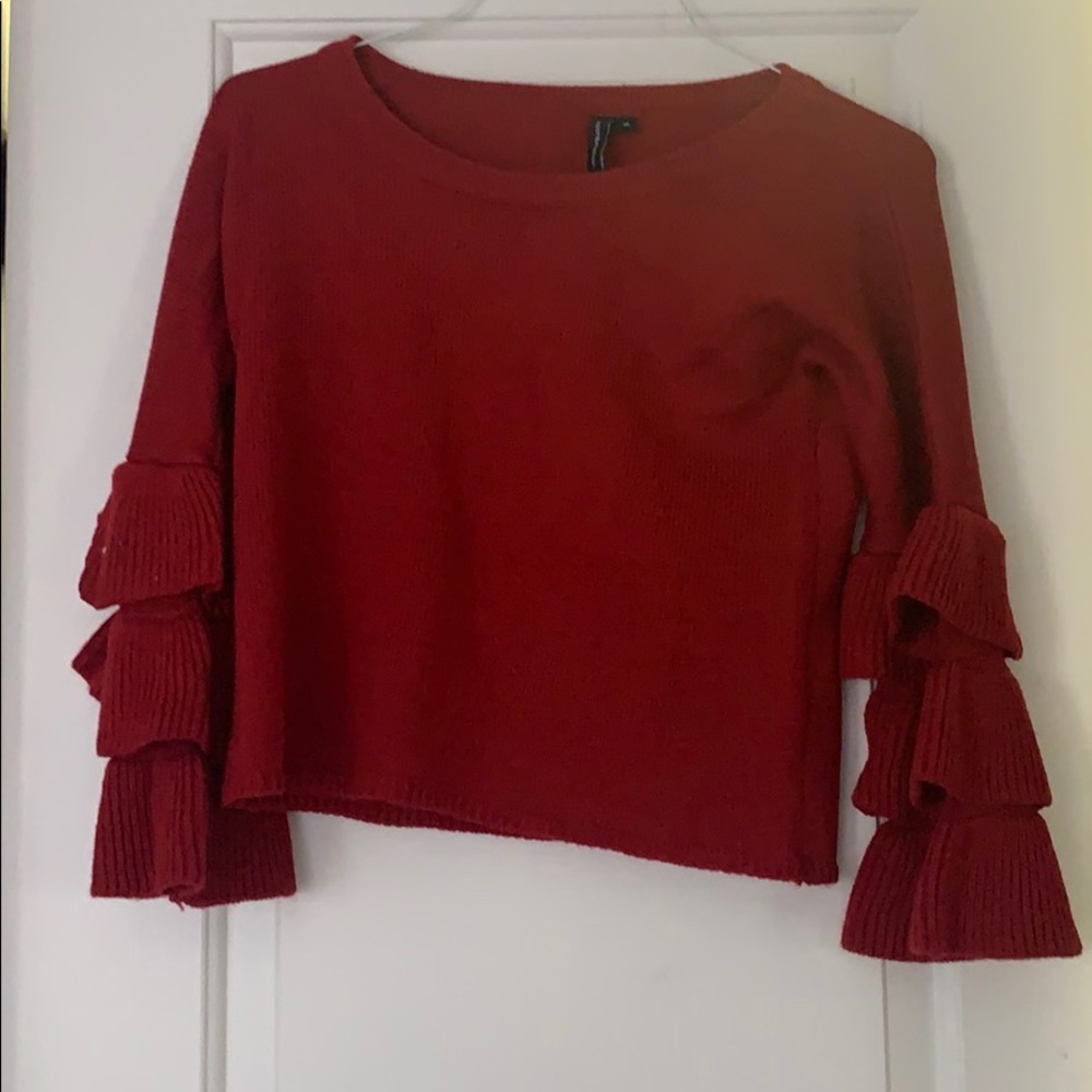 Red knit sweater